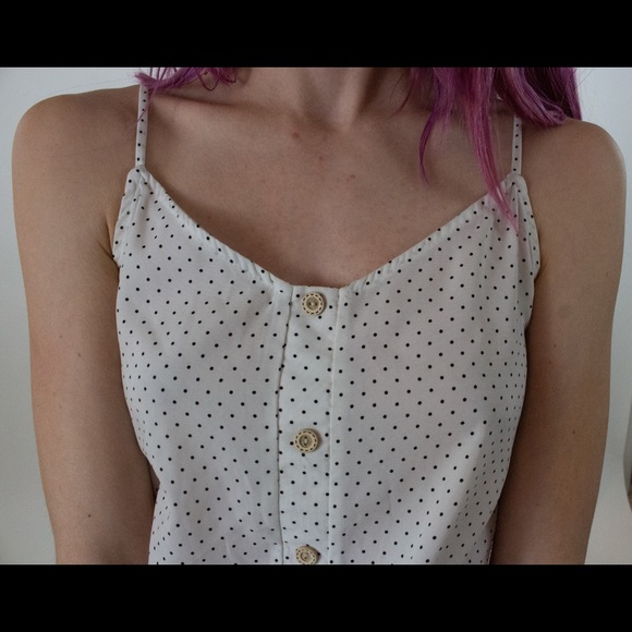 Vestique BoHo Polkadot Tie Crop Top - Picture 4 of 5
